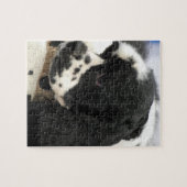 Puzzle noir et blanc de cocker (Horizontal)