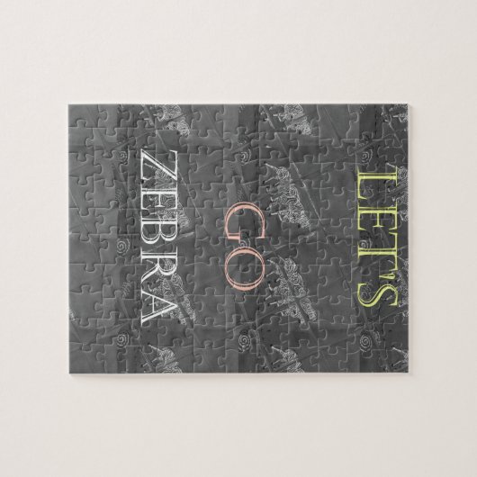 Puzzle Noir et blanc Lets Go Zebra Hakuna Matata motif (Horizontal)