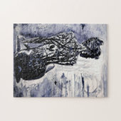 Puzzle noir et blanc Peinture de la femme nature (Horizontal)