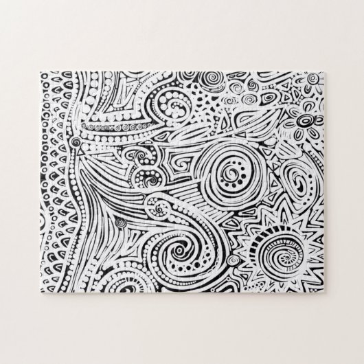 Puzzle Noir Et Blanc Scratch Et Dot Art (Horizontal)