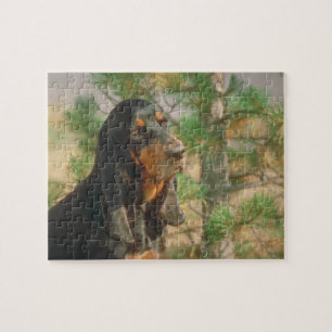 Puzzle noir et bronzage de chien de Coonhound
