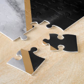 Puzzle noir et Marbre blanc - Votre lettre / âge (Côté)