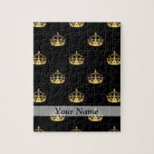 Puzzle Noir et motif de couronne d'or (Vertical)