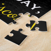 Puzzle Noir, Faux Or 12e anniversaire + Nom personnalisé (Côté)