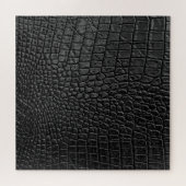 Puzzle Noir lisse : Cuir Texture Élégance (Horizontal)