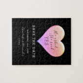 Puzzle Noir Mariage Enregistrer La Date (Horizontal)