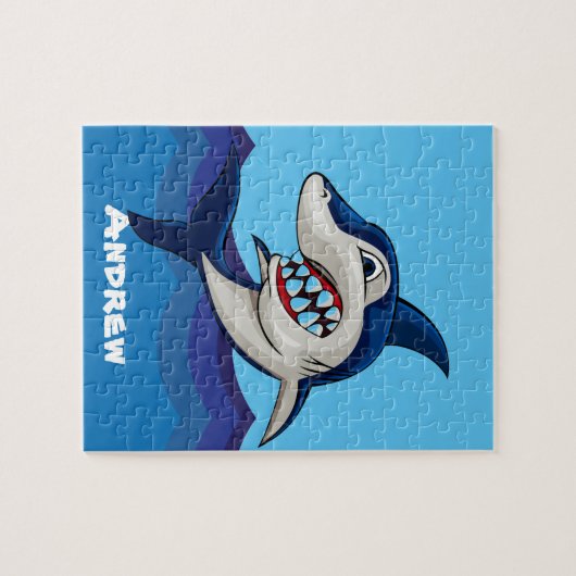 Puzzle Nom d'ajout de requin mignon (Horizontal)