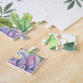 Puzzle Nom de chat floral aux yeux bleus mignon (Côté)