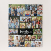 Puzzle Nom de famille 21 Photo Script Cœur (Vertical)