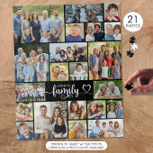 Puzzle Nom de famille 21 Photo Script Cœur