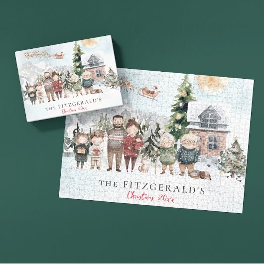 Puzzle Nom de famille | Portrait de famille mignonne