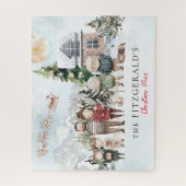 Puzzle Nom de famille | Portrait de famille mignonne (Vertical)