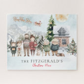 Puzzle Nom de famille | Portrait de famille mignonne (Horizontal)