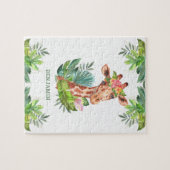 Puzzle Nom de girafe mignon safari jungle tropical rustiq (Horizontal)