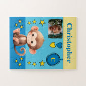 Puzzle Nom de la photo du singe bleu jaune enfants (Horizontal)