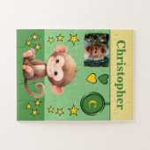 Puzzle Nom de la photo du singe vert jaune enfants (Horizontal)