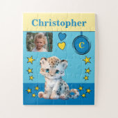 Puzzle Nom de la photo leopard bleu jaune enfants (Vertical)
