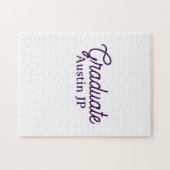 Puzzle nom de remise des diplômes violet simple minimal s (Horizontal)