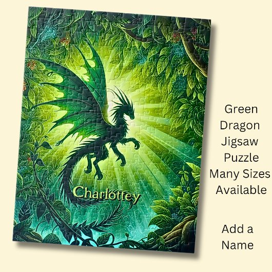 Puzzle Nom, Dragon Fantastique Volant dans des Rayons de