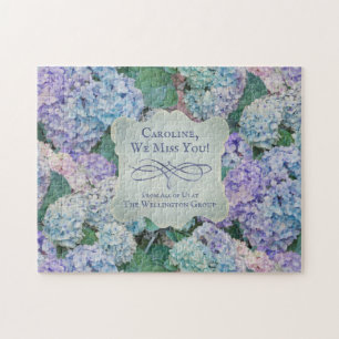 Puzzle Nom du monogramme Floral Blue Hydrangea