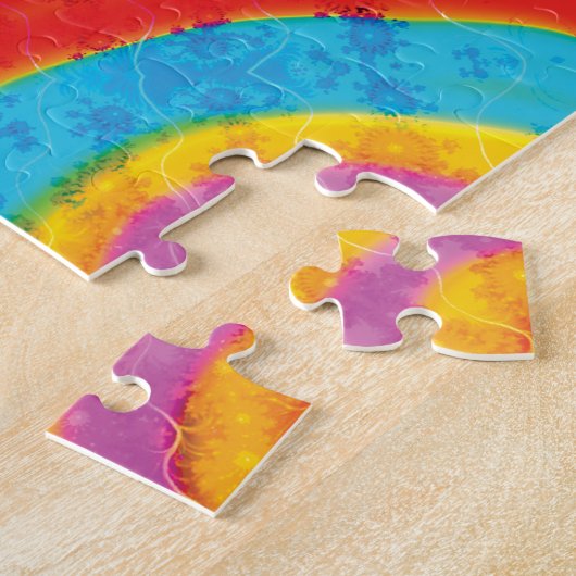 Puzzle Nom du monogramme fractal arc-en-ciel rétro (Côté)