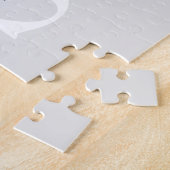 Puzzle Nom et monogramme modernes | Blanc gris clair et f (Côté)