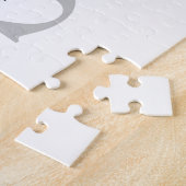 Puzzle Nom et monogramme modernes | Blanc noir et gris (Côté)