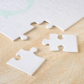 Puzzle Nom et monogramme modernes | Vert et blanc (Côté)