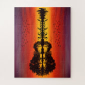 Puzzle Nom guitariste orange moderne Aquarelle (Vertical)