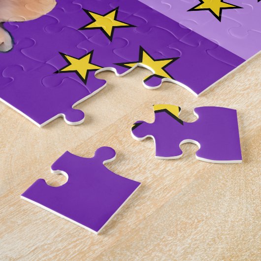 Puzzle Nom mignon photo jaune violet enfants (Côté)