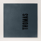 Puzzle Nom minimaliste personnalisé Gris Charbon (Vertical)