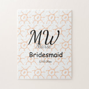 Puzzle nom monogramme simple personnalisé bridesmaid spar