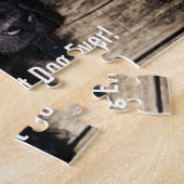 Puzzle Nom noir personnalisé de photo de chien de (Côté)