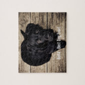 Puzzle Nom noir personnalisé de photo de chien de (Vertical)