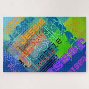 Puzzle Nom personnalisable unique Amusant, coloré et cr