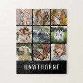 Puzzle Nom personnalisé 9 Collage photo (Vertical)