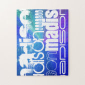 Puzzle Nom personnalisé ; blanc et Abstrait violet, vert, (Vertical)