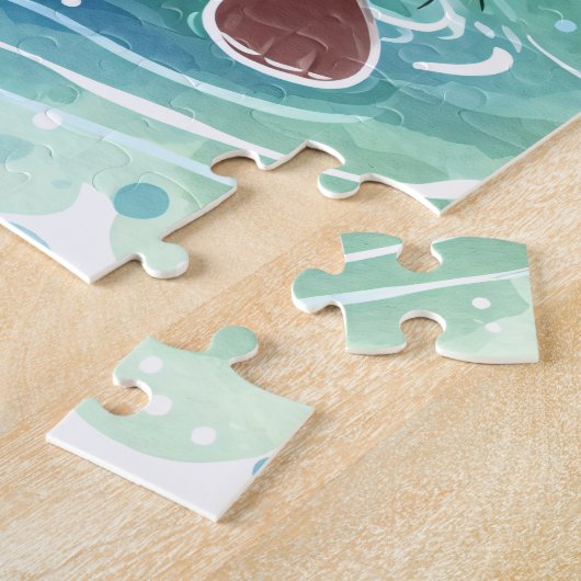 Puzzle Nom personnalisé de l'illustration de la loupe (Côté)