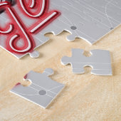 Puzzle Nom personnalisé Faux Neon Garage de voiture class (Côté)