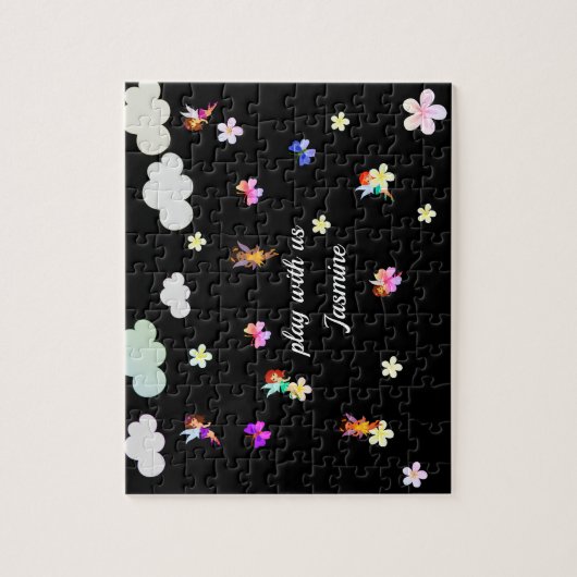 Puzzle Nom personnalisé Filles Fées (Vertical)