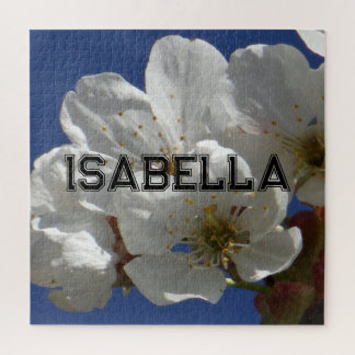 Puzzle Nom personnalisé Fleurs blanches
