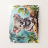 Puzzle Nom personnalisé Little Koala Oear Aquarelle (Vertical)