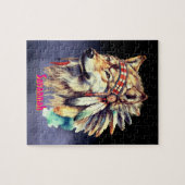 Puzzle Nom personnalisé Loup (Horizontal)