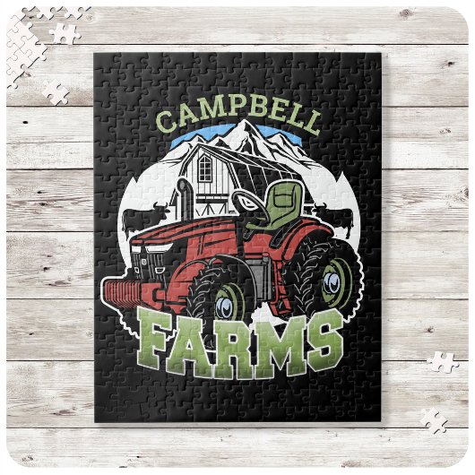 Puzzle Nom personnalisé Pays Fermes Grange Tracteur Fermi