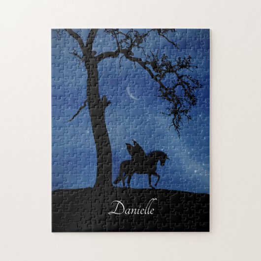 Puzzle Nom personnalisé Pegasus Unicorn Imaginaire mignon (Vertical)