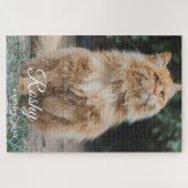 Puzzle nom personnalisé Photo de chat (Horizontal)
