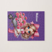Puzzle Nom personnalisé pour fille (Horizontal)