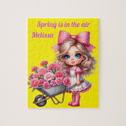 Puzzle Nom personnalisé pour fille (Vertical)