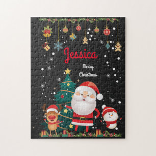 Puzzle Nom Personnalisé Pour Votre Enfant, Noël Père Noël