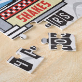 Puzzle NOM Personnalisé Retro les années 50 Diner Signé C (Côté)